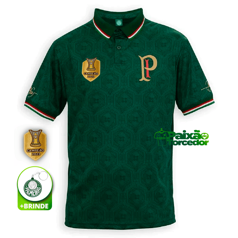 Palmeiras Abel 2023/24 Polo Shirt - Brazilian Champion Patch 2023 - Men's PM Fan