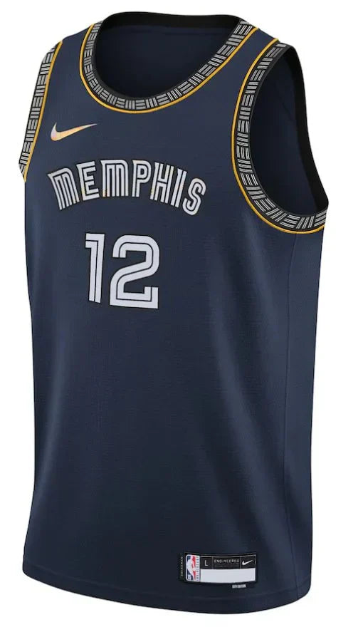 Regata Memphis Grizzlies Ja Morant City Edition 21/22 Nº12 - Torcedor Masculina - Azul escuro