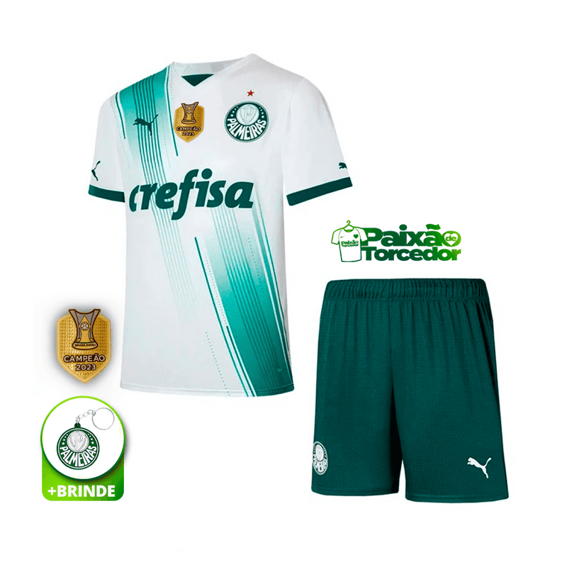 Kit Infantil Palmeiras Reserva II 2023-24 - Torcedor PM - Patch Campeão Brasileiro 2023