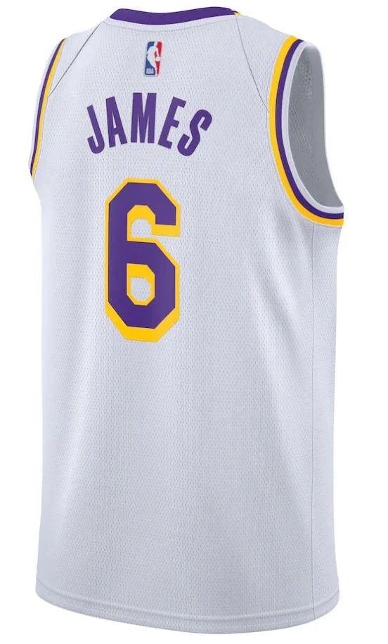 Camiseta Los Angeles Lakers LeBron James 21/22 Nº6 - Fan - Hombre - Blanco, Morado y Amarillo