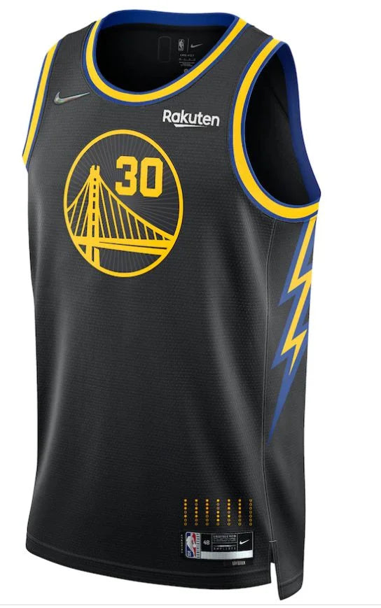Golden State Warriors Tank Top - Stephen Curry - City Edition 2122 Nº30 - Men's Fan - Black, Blue and Yellow