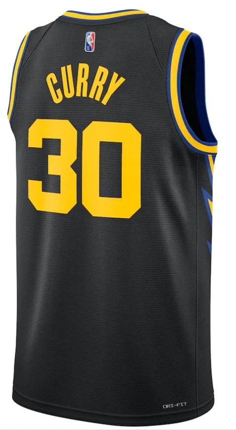Golden State Warriors Tank Top - Stephen Curry - City Edition 2122 Nº30 - Men's Fan - Black, Blue and Yellow
