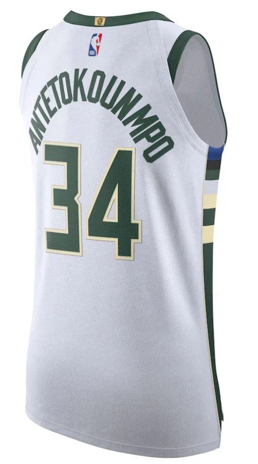 Camiseta Milwaukee Bucks Giannis Antetokounmpo 20/21 Nº34 - Abanico Hombre - Blanco y Verde - Envío Gratis