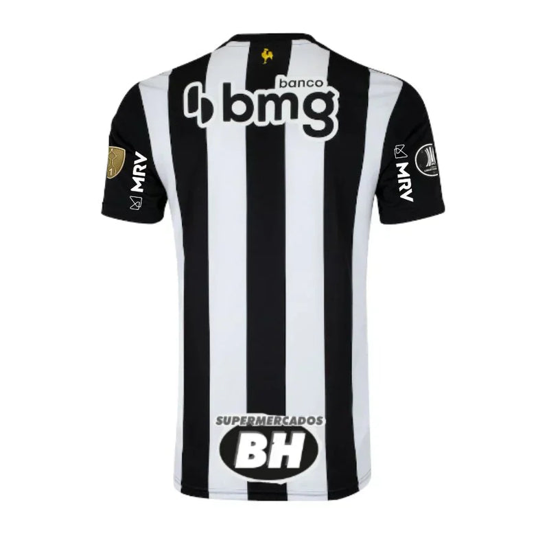 Camiseta Atlético Mineiro Local 22/23 Libertadores 2022 Con Todos Los Parches - AD Torcedor Masculino - Blanco y Negro