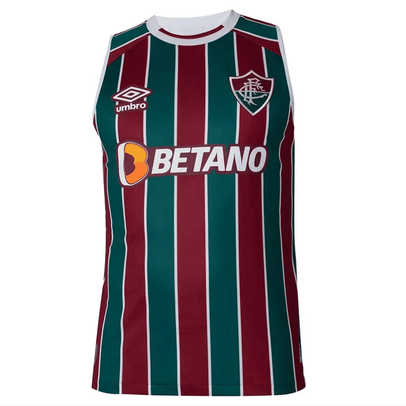Camiseta Fluminense I Holder Regata 2023-24 - UM Torcedor Masculina - Vinho+Verde