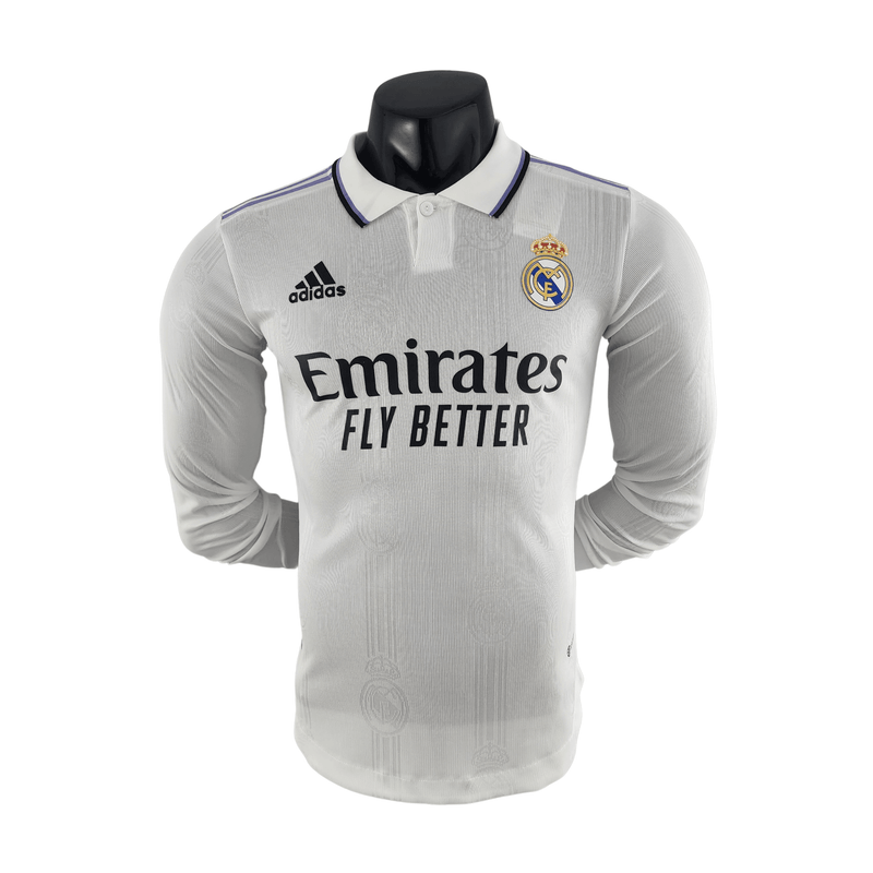 Real Madrid I 2223 Men's AD Player Version Long Sleeve Shirt - White