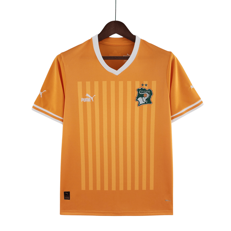 Camiseta de local de Costa de Marfil 22/23 - PM Fan masculino - Blanco Naranja