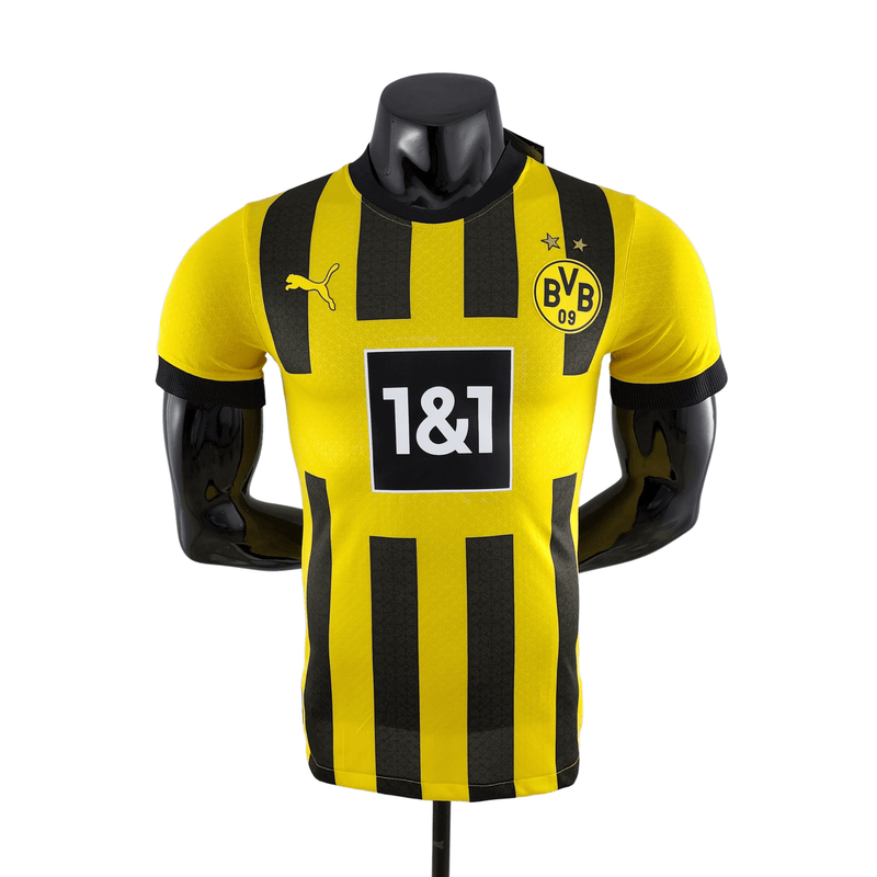 Camisola Borussia Dortmund Home 22/23 Versão Jogador PM Masculina - Amarelo e Preto