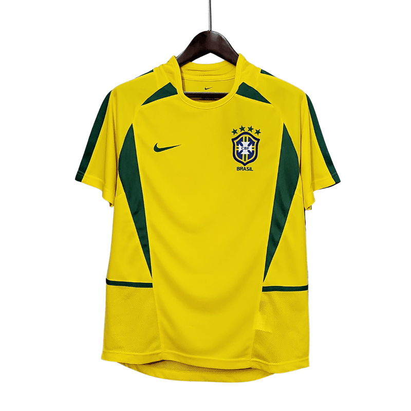 Camisola Brasil Retro Copa 2002 - NK Torcedor Masculina Personalizada RONALDO Nº9