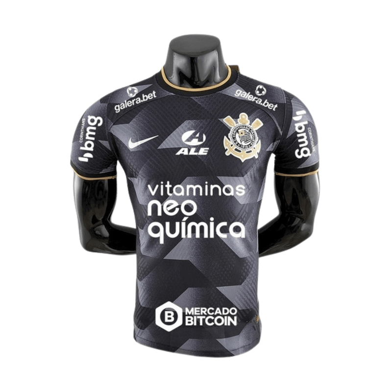 Corinthians I 22/23 Libertadores 2022 Jersey with Patch and Sponsorship - PLAYER - Men - White and Black