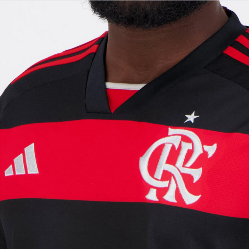Kit 3 Camisolas Flamengo 2024/24 Torcedor Masculino Titular, Reserva, Third + Brinde