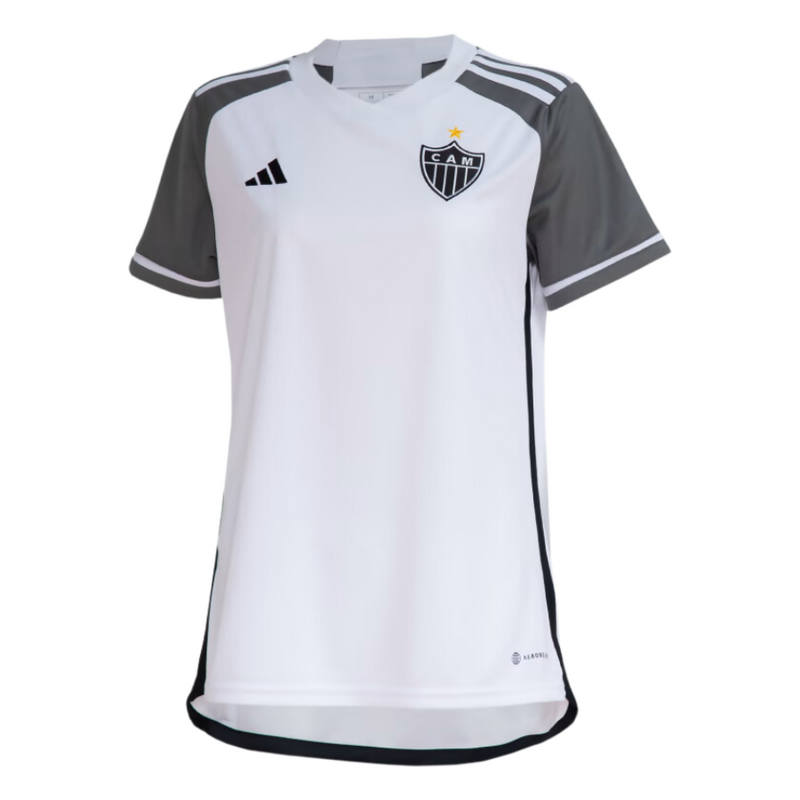 Camiseta Atlético Mineiro II Reserva 23/24 - AD Torcedor Feminina - Blanco con negro