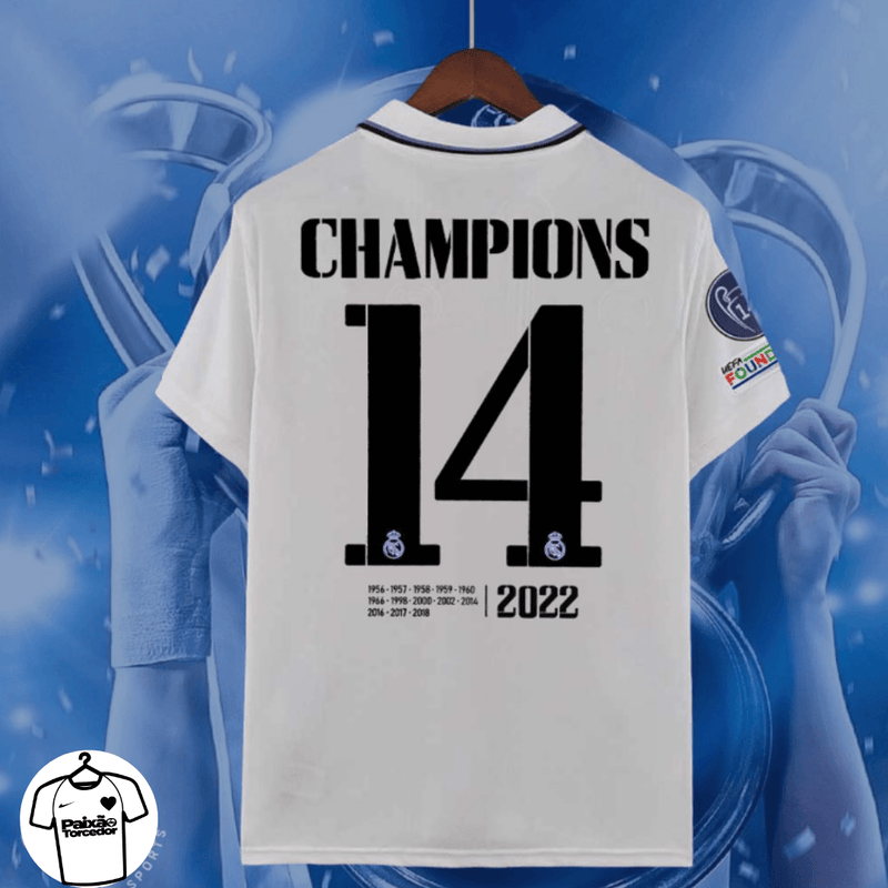 Camisola Real Madrid I 2022/23 - Edição Especial Champions Personalizada