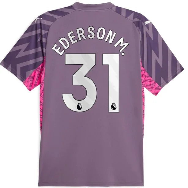 Manchester City Goalkeeper Wine 23/24 Shirt - Personalized EDERSON M. N° 31 - PM Men's Fan