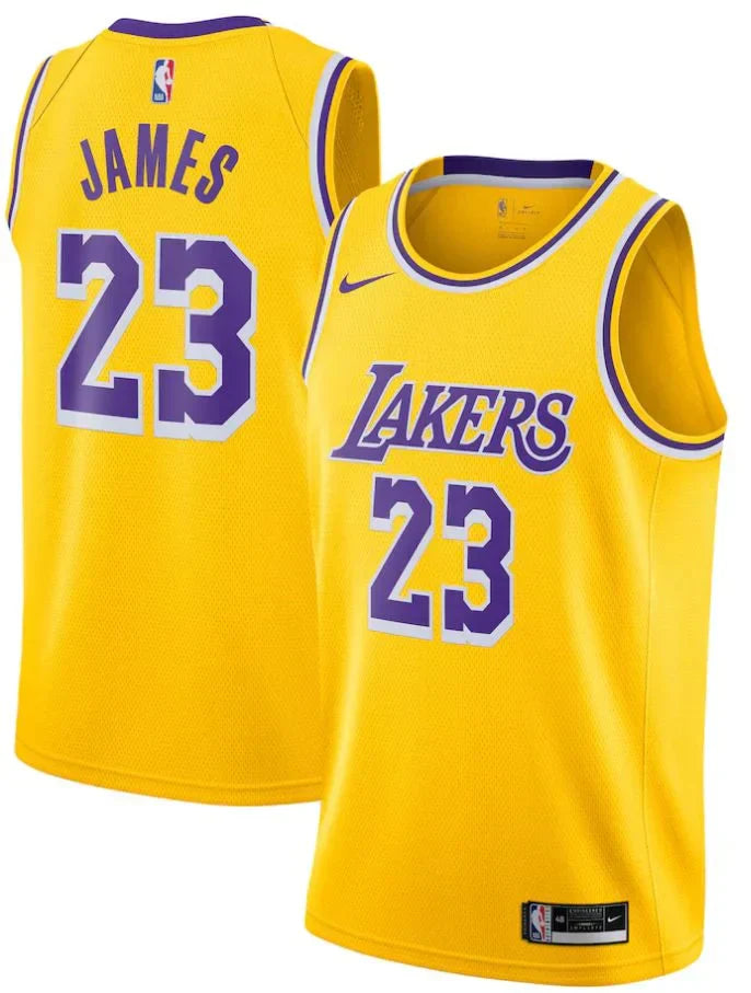 Camiseta Sin Mangas Los Angeles Lakers LeBron James Nº23 - Fan - Hombre - Amarillo y Morado