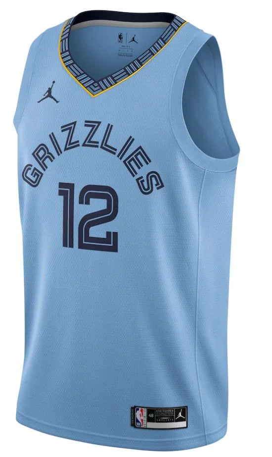 Regata Memphis Grizzlies Ja Morant 20/21 Nº12 - Torcedor Masculina - Azul claro e Azul escuro