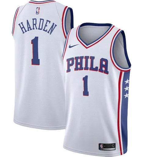 Philadelphia 76ers James Harden Nº1 Men's Fan Tank Top - White and Blue