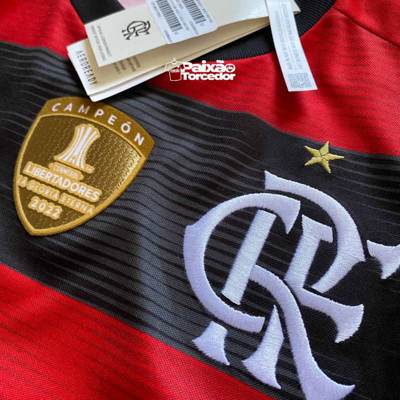 Kit infantil Flamengo I 23/24 - AD - Patch Campeão da Libertadores 2022