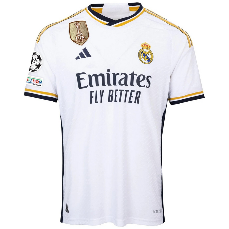 Camisola Real Madrid Titular I 23/24 - AD Torcedor Masculino - Patch Campeão + Champions