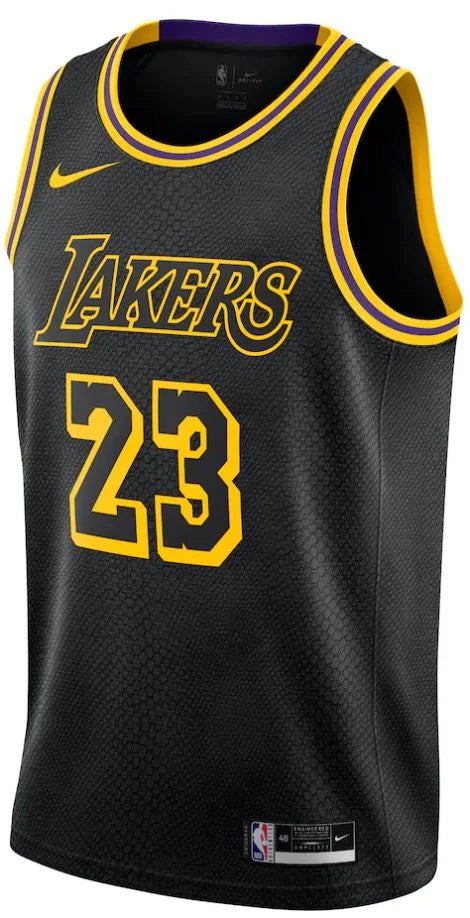 Regata Los Angeles Lakers LeBron James 20/21 Nº23 - Torcedor - Masculina - Preto e Amarelo