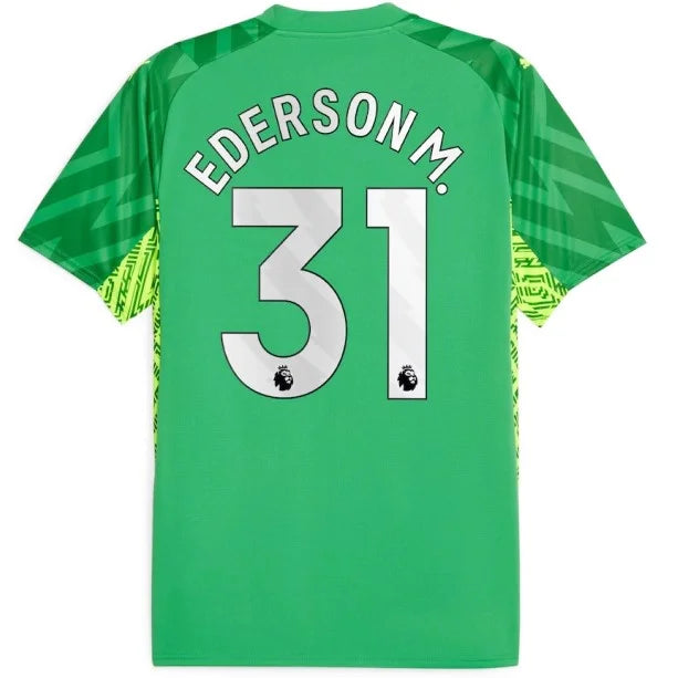 Camisola Manchester City Goleiro Verde 23/24 - Personalizada EDERSON M. N° 31 - PM Torcedor Masculina
