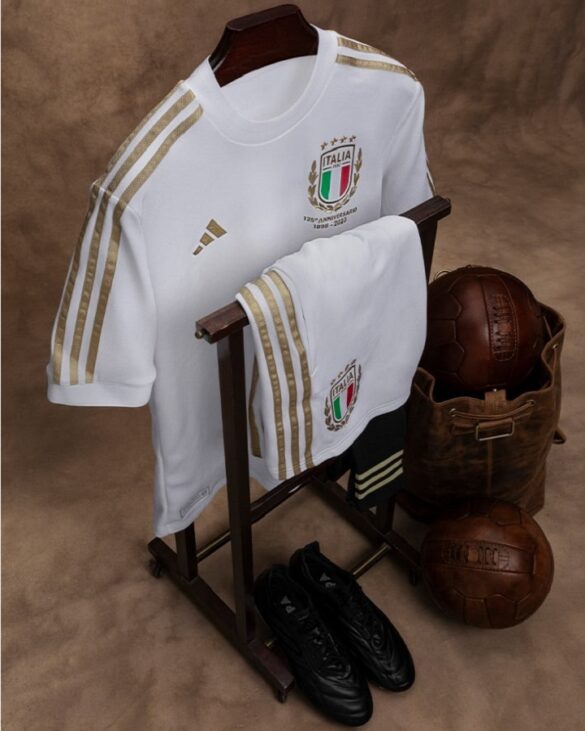 Camiseta Italia Especial 125 Años 1898-2023 - AD Fan hombre - Blanco con oro