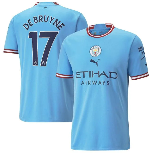 Camiseta de local Manchester City 22/23 - PM Camiseta de aficionado personalizada para hombre BY BRUYNE N°17
