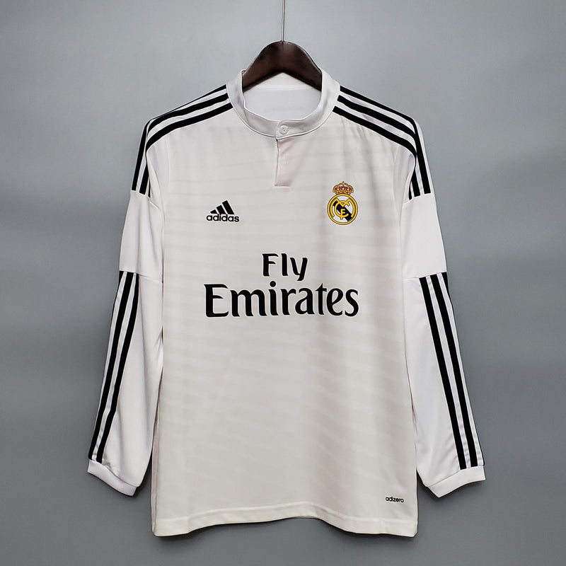 Camiseta Real Madrid Retro 14/15 manga larga - AD Fan Hombre Blanca
