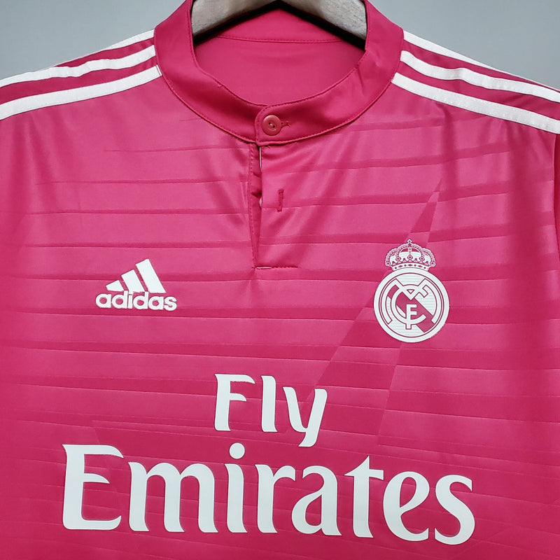 Real Madrid Retro 14/15 Long Sleeve Shirt - AD Torcedor Masculina - Pink