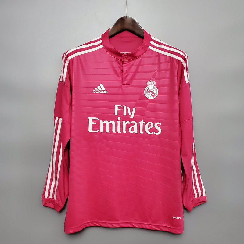 Real Madrid Retro 14/15 Long Sleeve Shirt - AD Torcedor Masculina - Pink