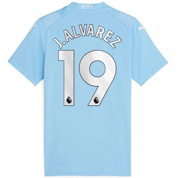 Camiseta Manchester City Primera Equipación 23/24 - PM Fan Hombre Personalizada J.ALVAREZ N°19