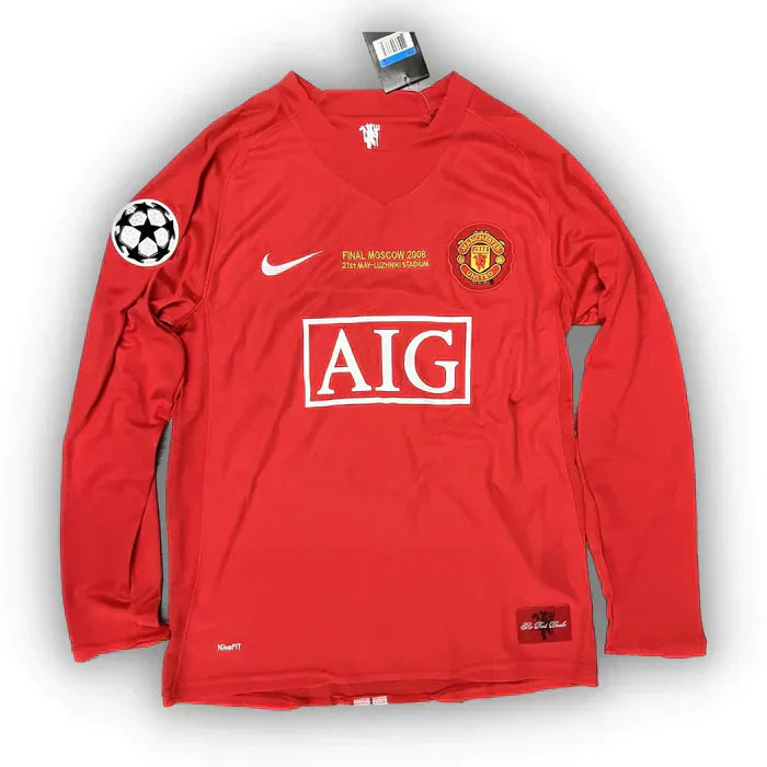 Camiseta Manchester United Retro Manga Larga 2007/08 Primera Equipación